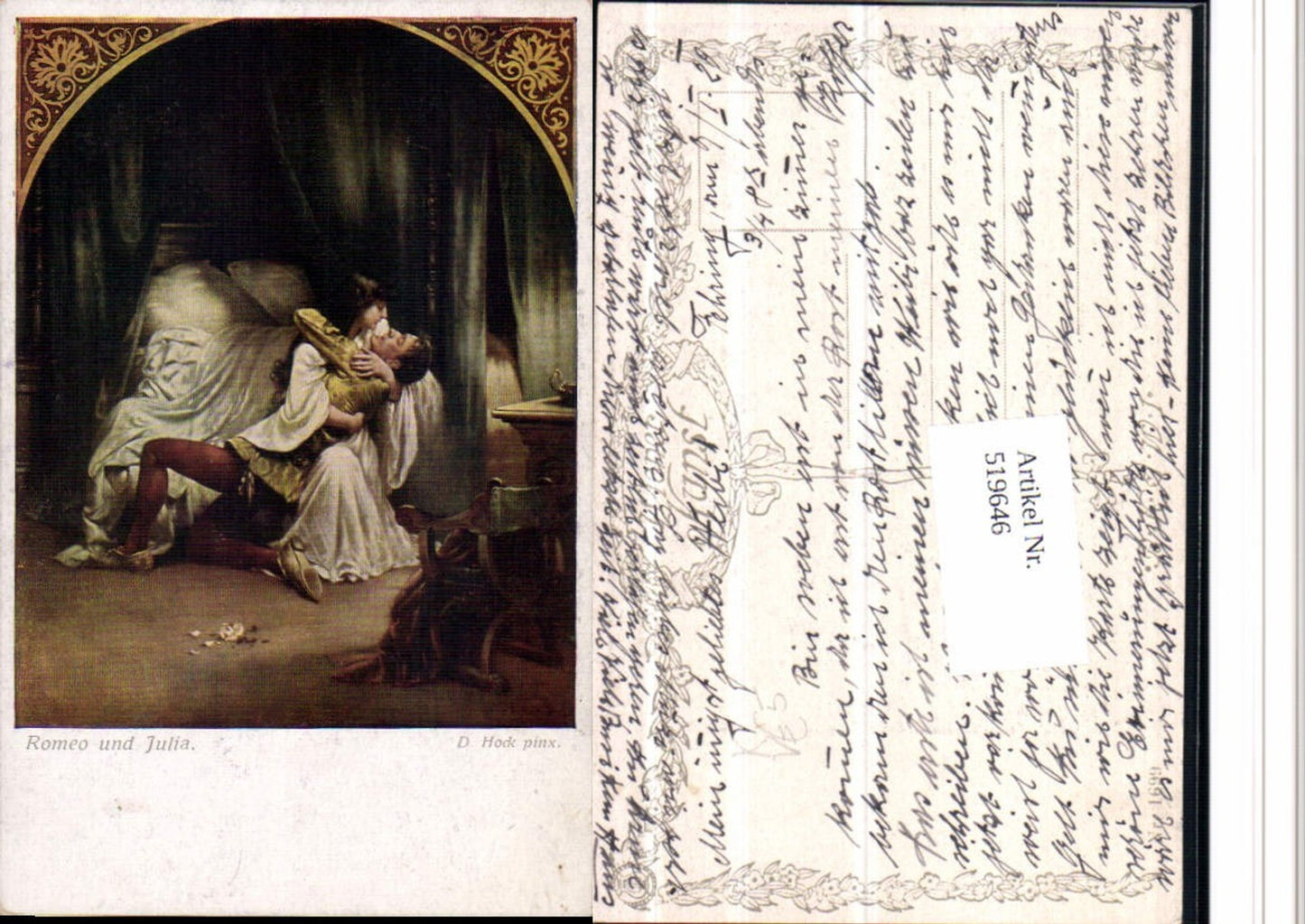 519646,Künstler AK D. Hock Romeo u. Julia Liebe Paar pub B.K.W.I. 1699
