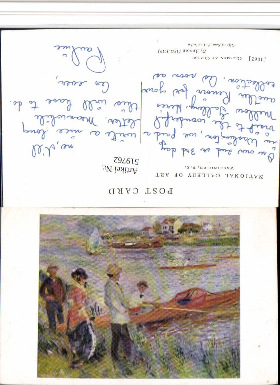 519762,Künstler AK Renoir Oarsmen at Chatou Personen Ruderboot