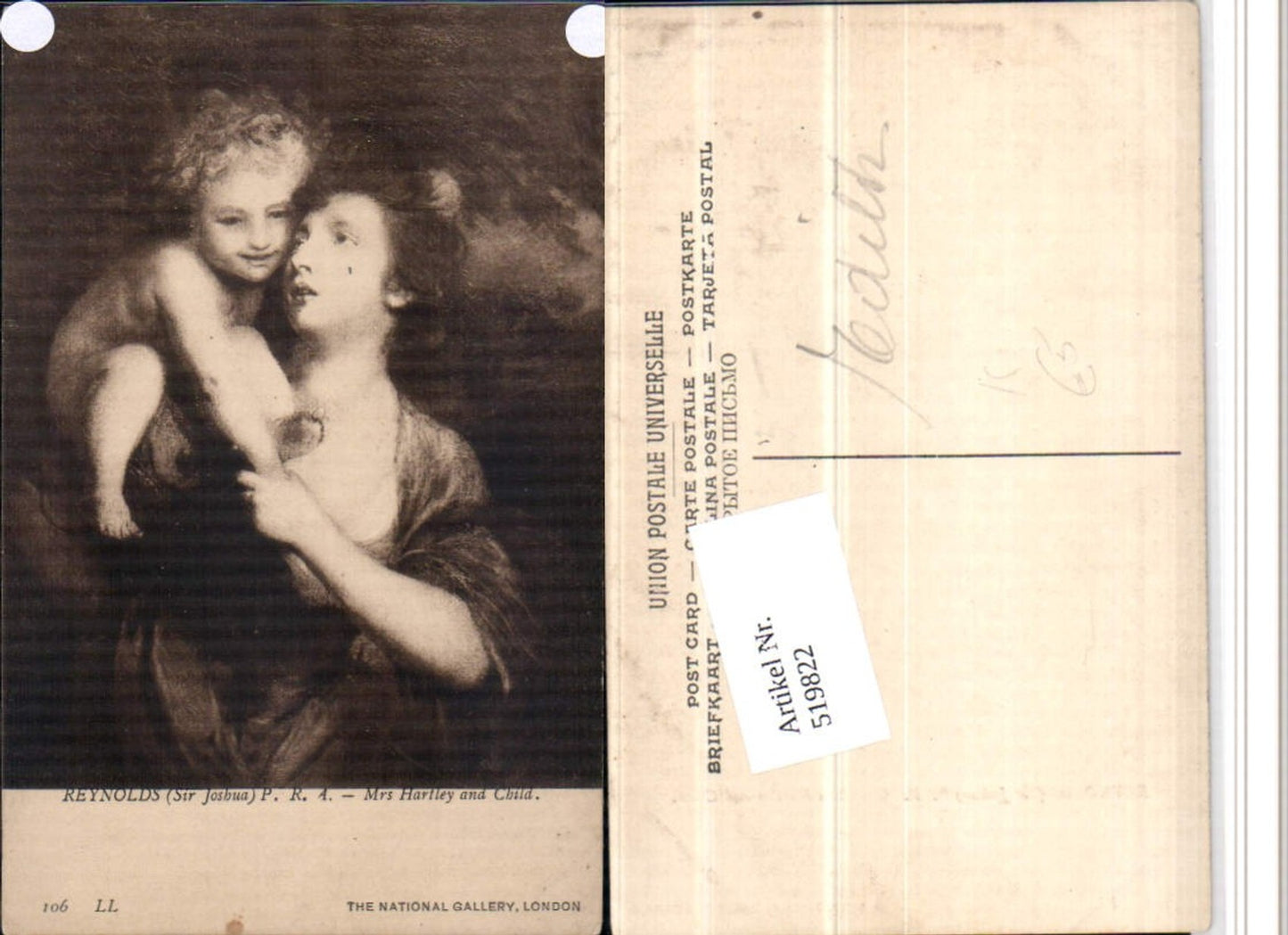 519822,Künstler AK Sir Joshua Reynolds Mrs Hartley and Child Kind