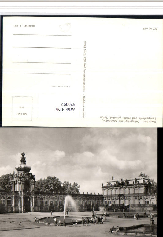 520092,Stadt Dresden Zwingerhof Langgalerie