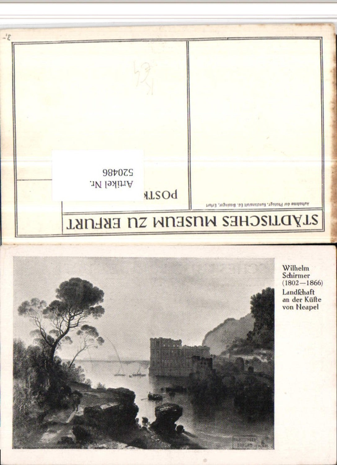 520486,Künstler AK Wilhelm Schirmer Landschaft an d. Küfte von Neapel