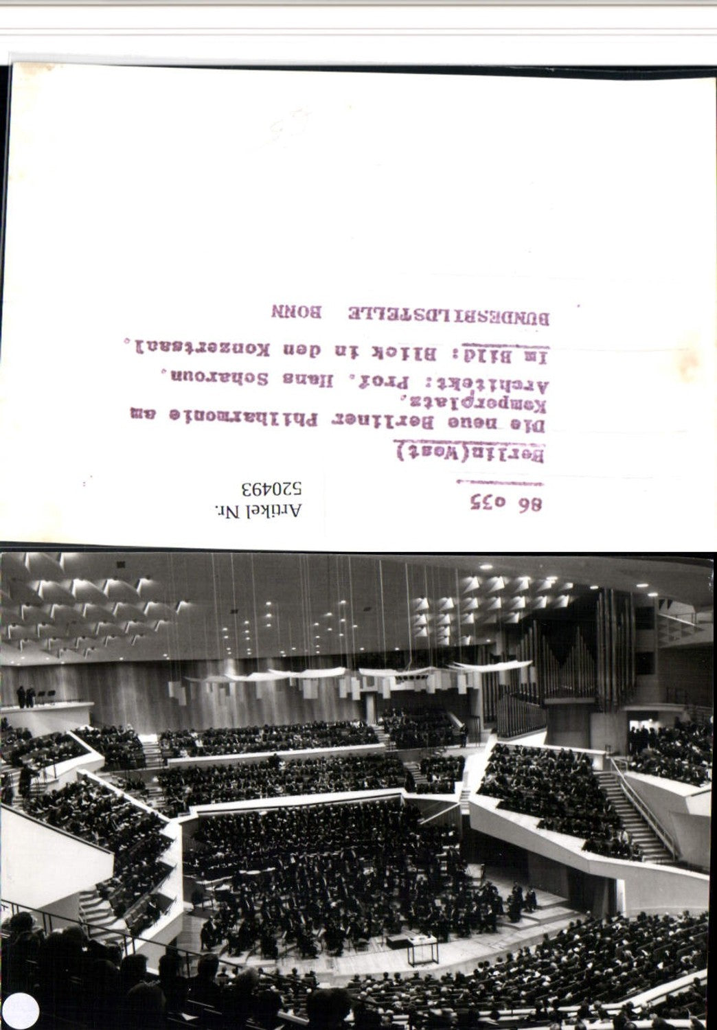 520493,Foto-AK Verlagsrohabzug Berlin Tiergarten Mitte Kemperplatz Philharmonie