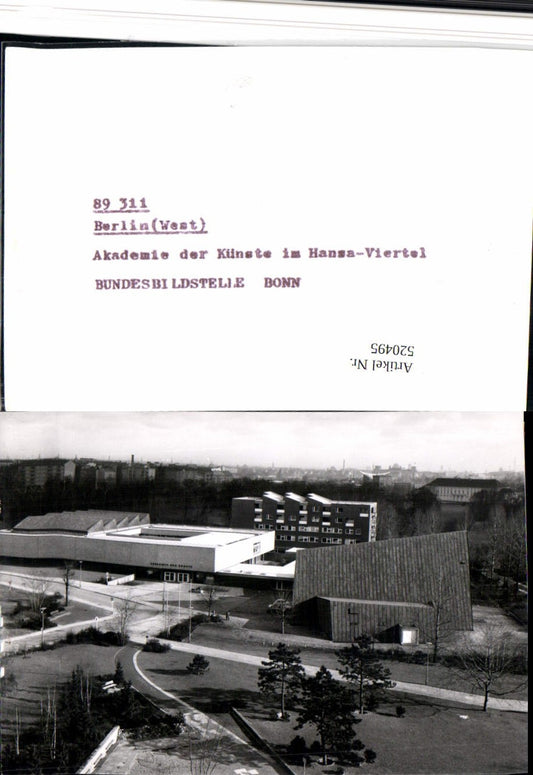 520495,Foto-AK Verlagsrohabzug Berlin Hansaviertel Mitte Akademie d. Künste