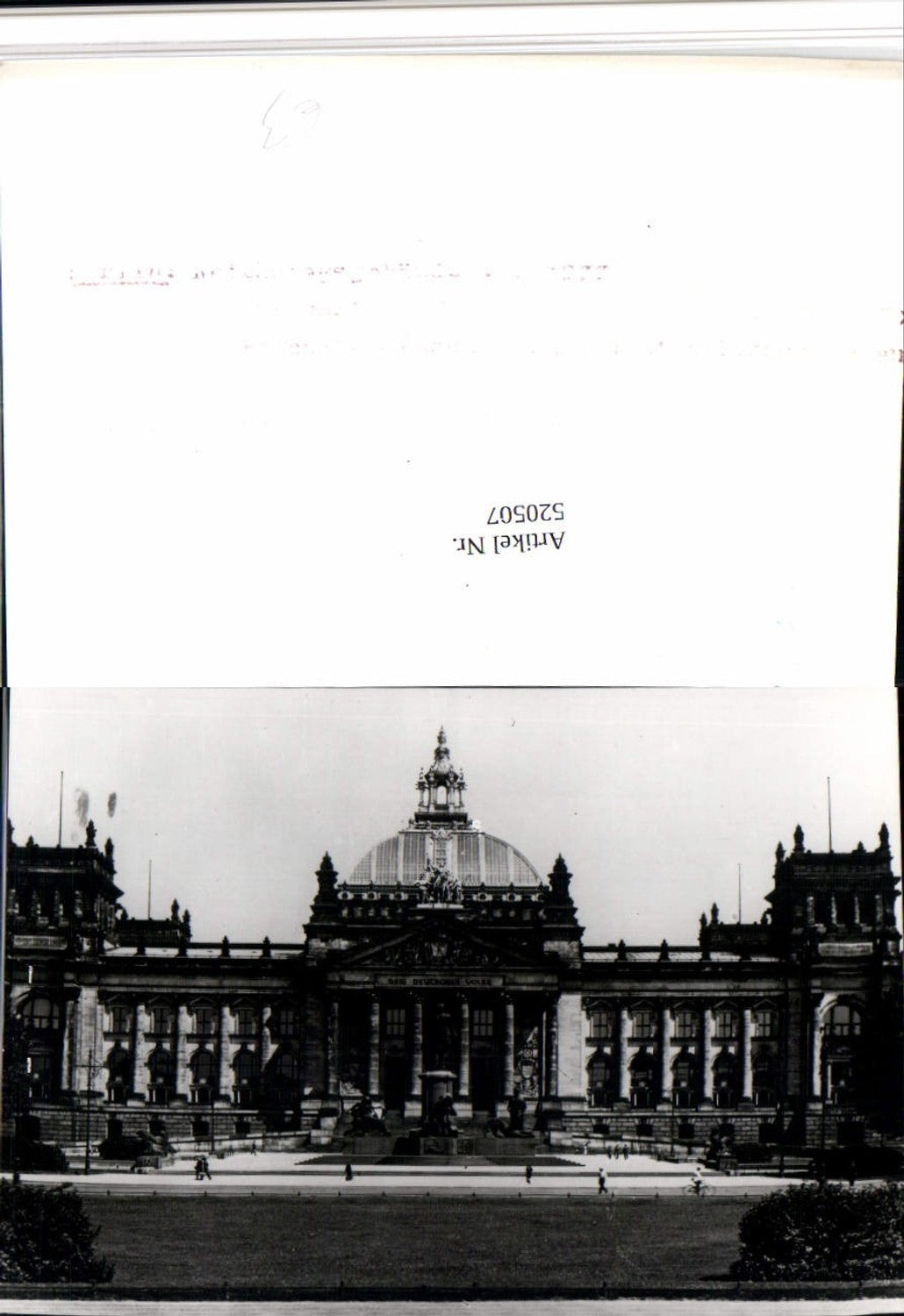 520507,Foto-AK Verlagsrohabzug Berlin Reichstagsgebäude Tiergarten Mitte