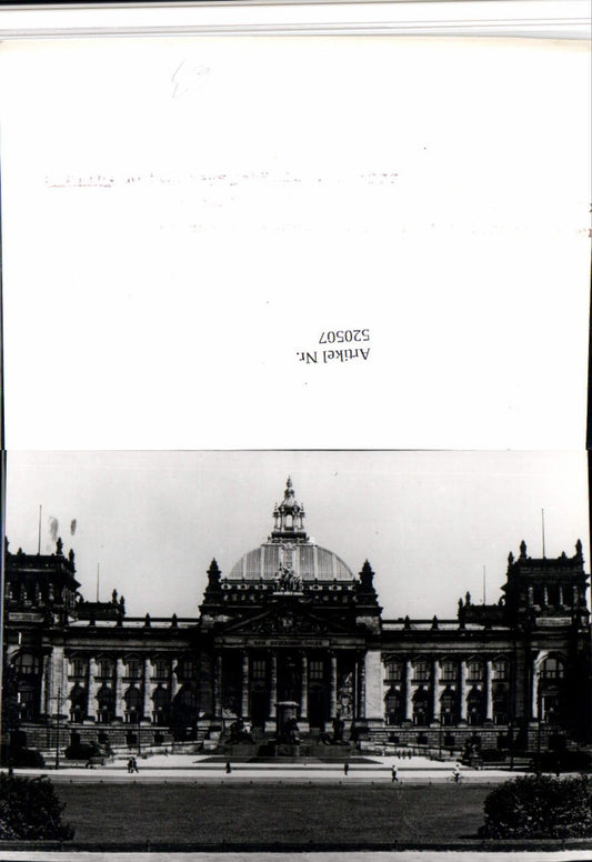 520507,Foto-AK Verlagsrohabzug Berlin Reichstagsgebäude Tiergarten Mitte