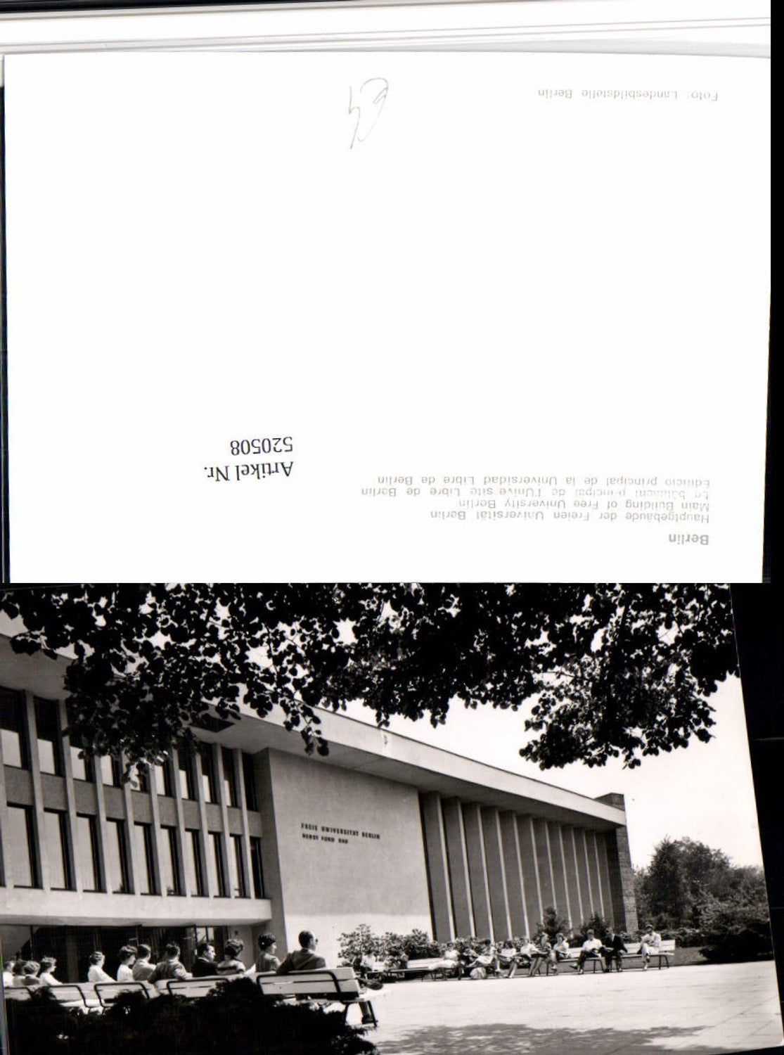 520508,Berlin Dahlem Steglitz Zehlendorf Freie Universität