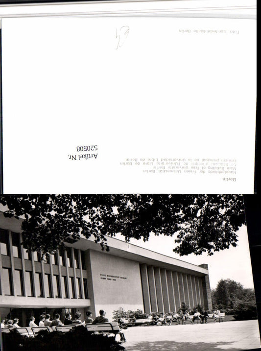 520508,Berlin Dahlem Steglitz Zehlendorf Freie Universität