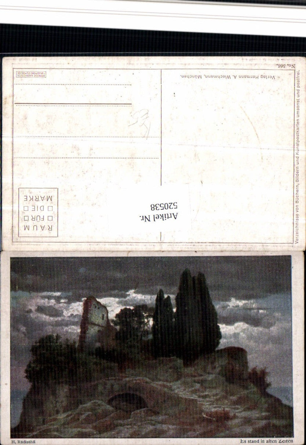 520538,Künstler AK H. Rüdisühli Es stand in alten Zeiten Ruine