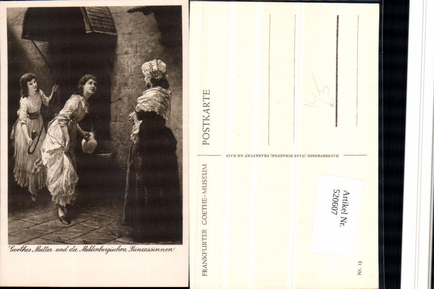 520607,Künstler AK Goethes Mutter und d. Mecklenburgischen Prinzessinnen