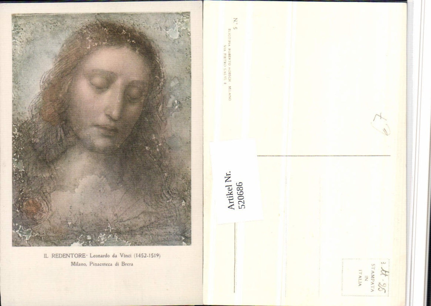 520686,Künstler AK Leonardo da Vinci Il Redentore Portrait