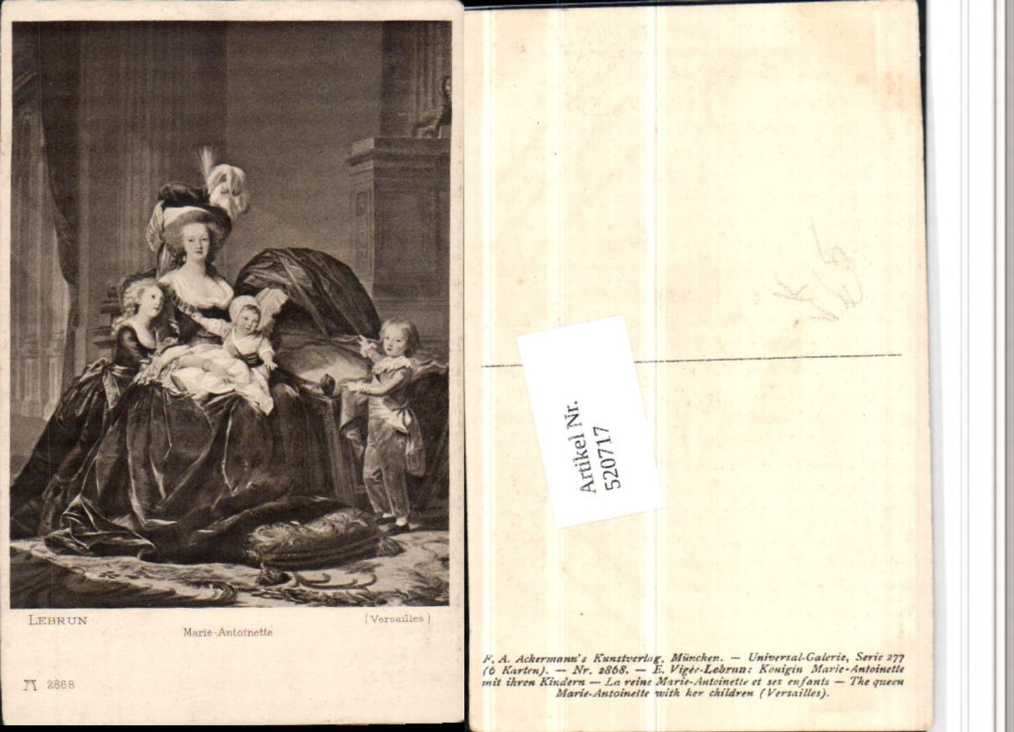 520717,Künstler AK E. Vigee-Lebrun Königin Marie-Antoinette pub Ackermann 2868