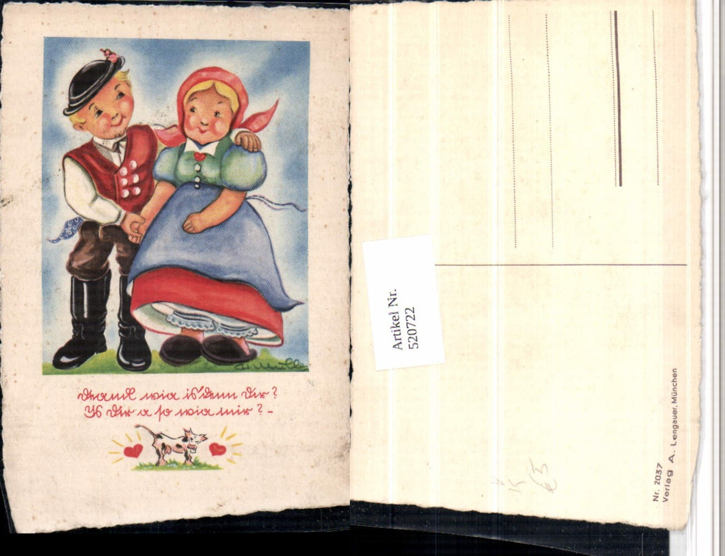 520722,Künstler AK Ch. Müller Kinder Tracht pub A. Lengauer 2037