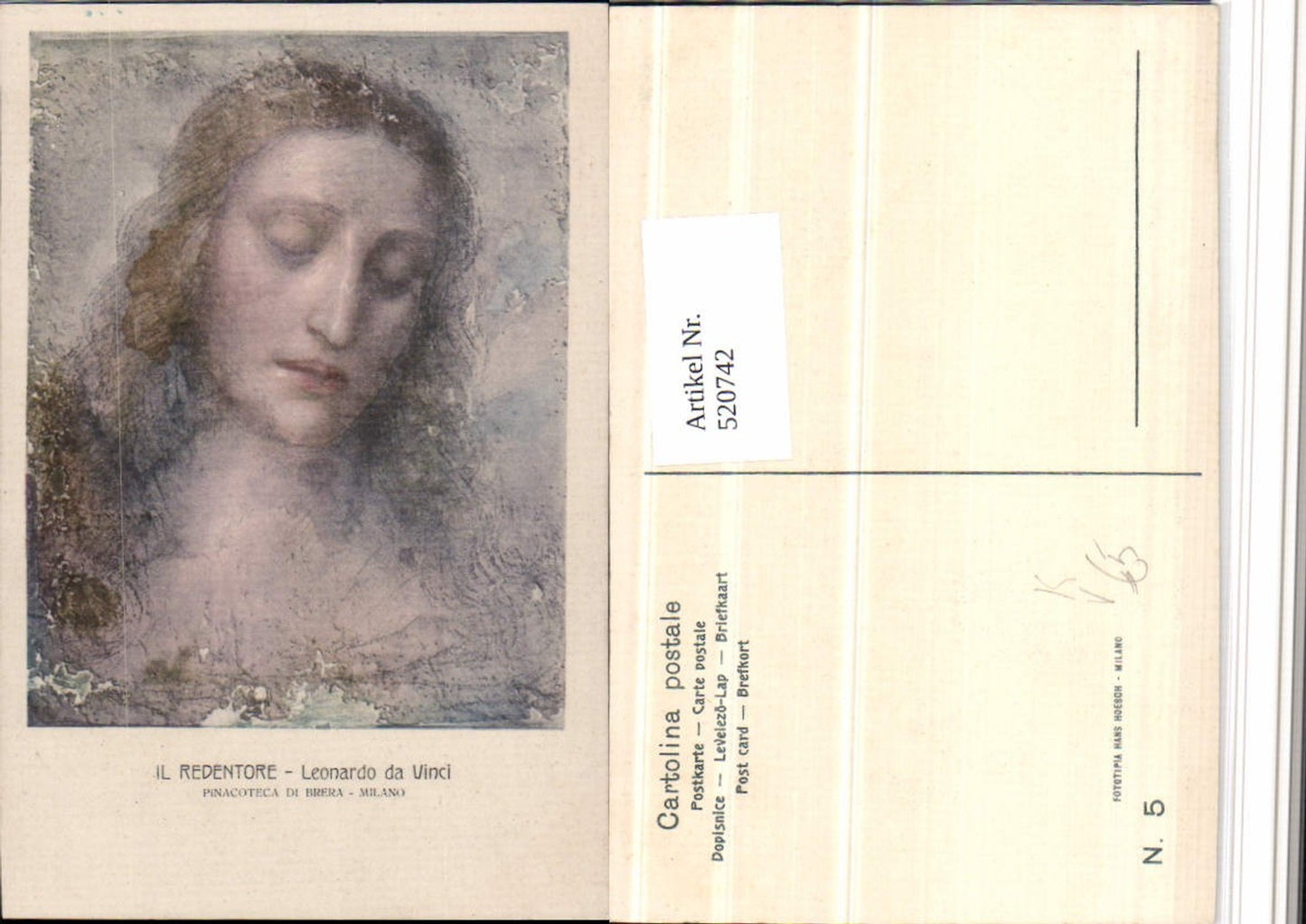 520742,Künstler AK Leonardo da Vinci Il Redentore Portrait pub Roberto Hoesch 5
