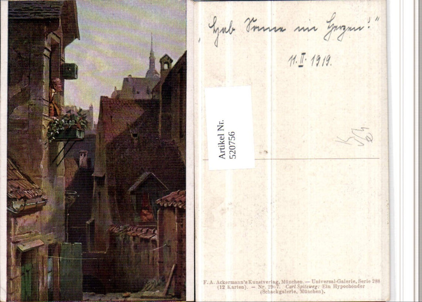 520756,Künstler AK Carl Spitzweg Ein Hypochonder Stadt pub Ackermann 2967