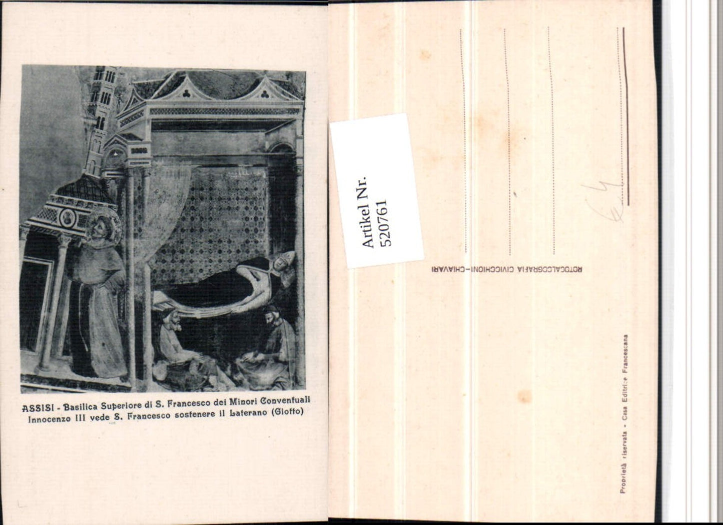 520761,Künstler AK Giotto Innocenzo vede S. Francesco sostenere il Laterano