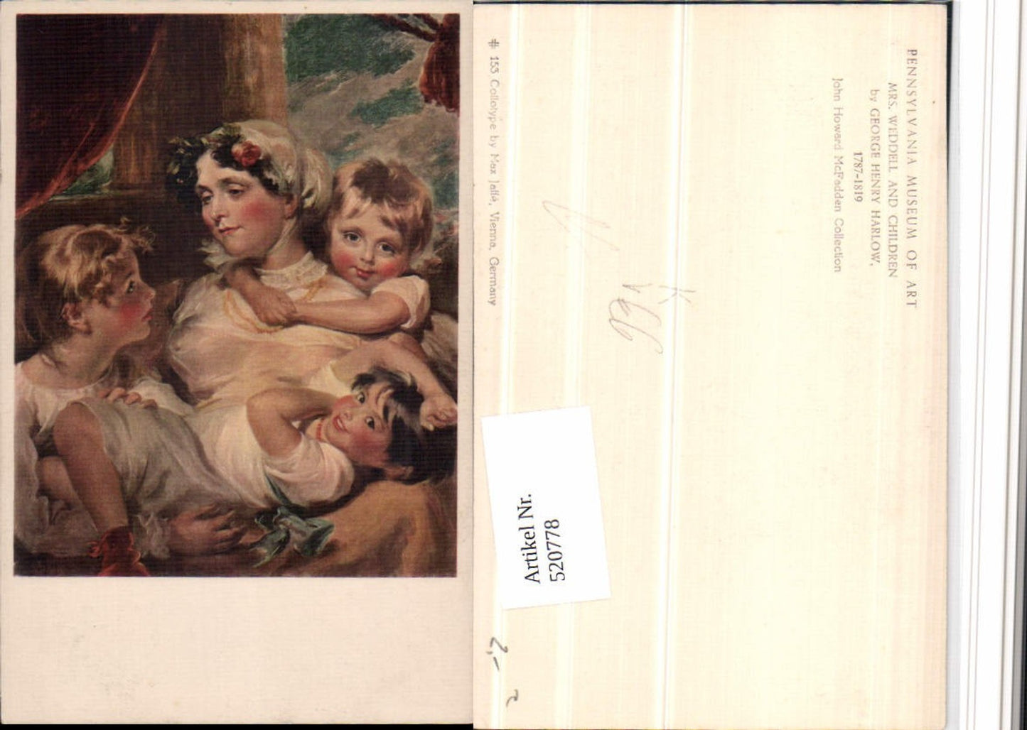 520778,Künstler AK George Henry Harlow Mrs. Weddell and Children pub Max Jaffe 153