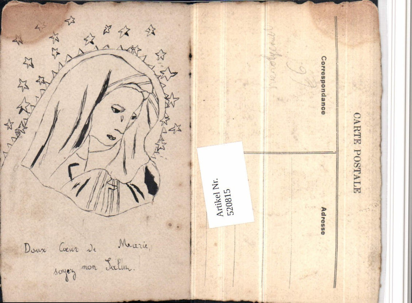 520815,Künstler AK Handgemalt Hl. Maria Religion Sterne