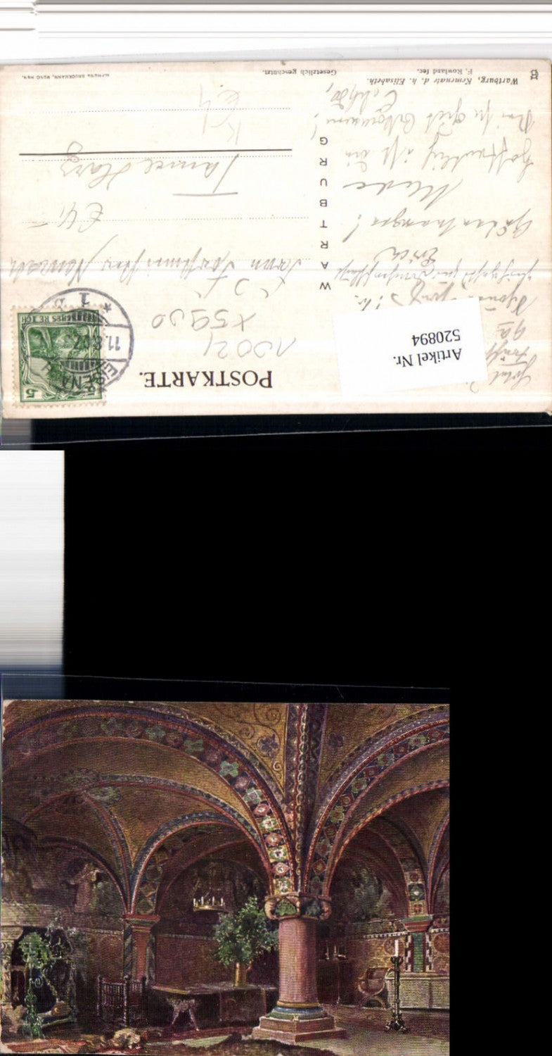 520894, Artist AK F. Rowland Eisenach Wartburg Kemenate dh Elisabeth