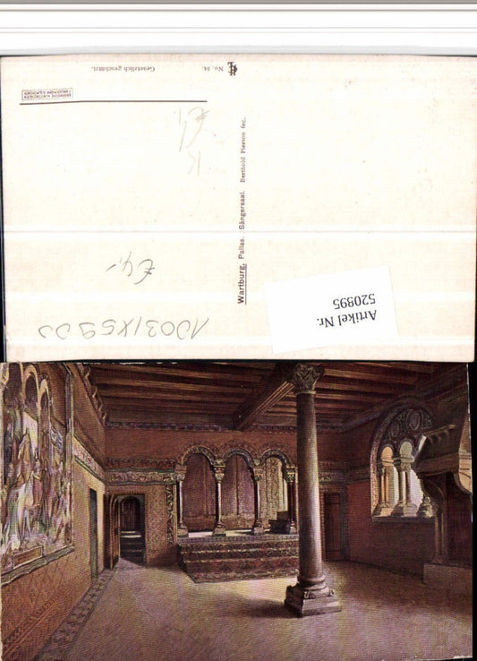 520895, Artist AK Berthold Pierson Eisenach Wartburg Pallas Singers' Hall