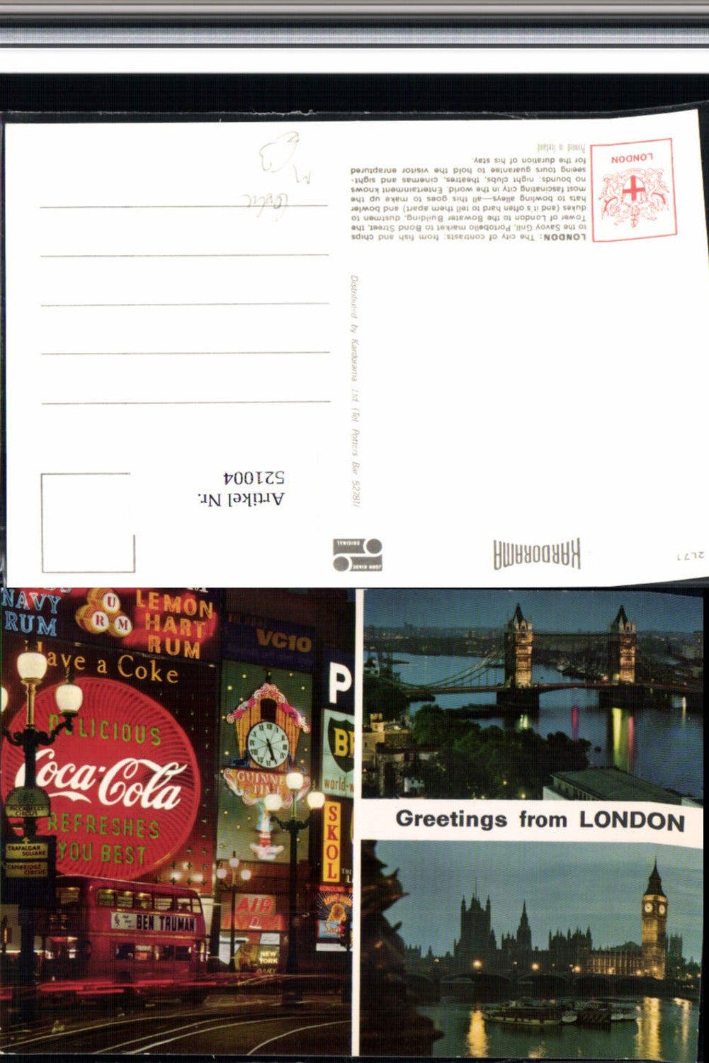 521004, Advertisement AK Coca Cola sign London Bus Autobus