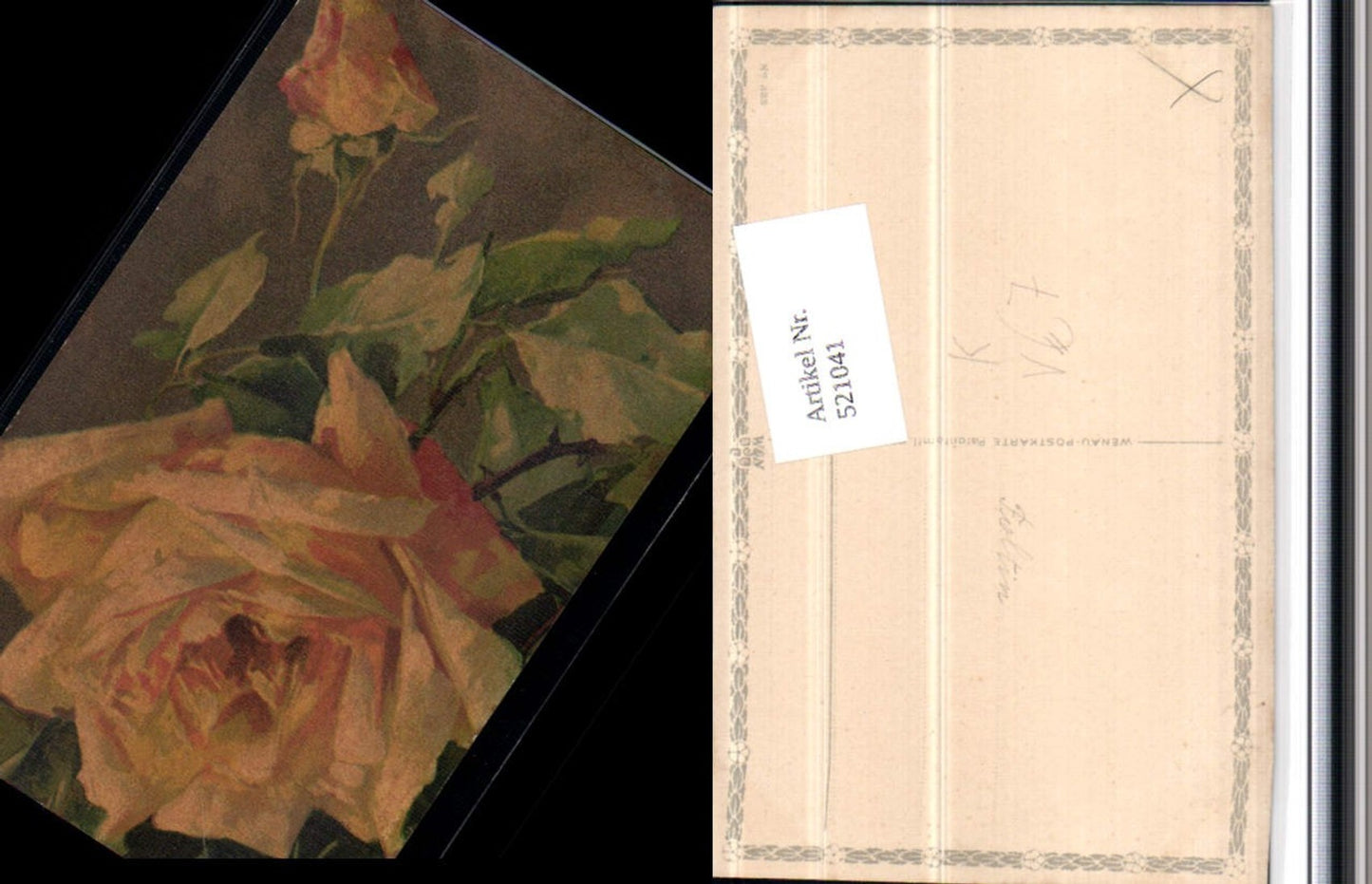 521041,Künstler AK Catharina Klein Gelbe Rosen Blume pub Wenau