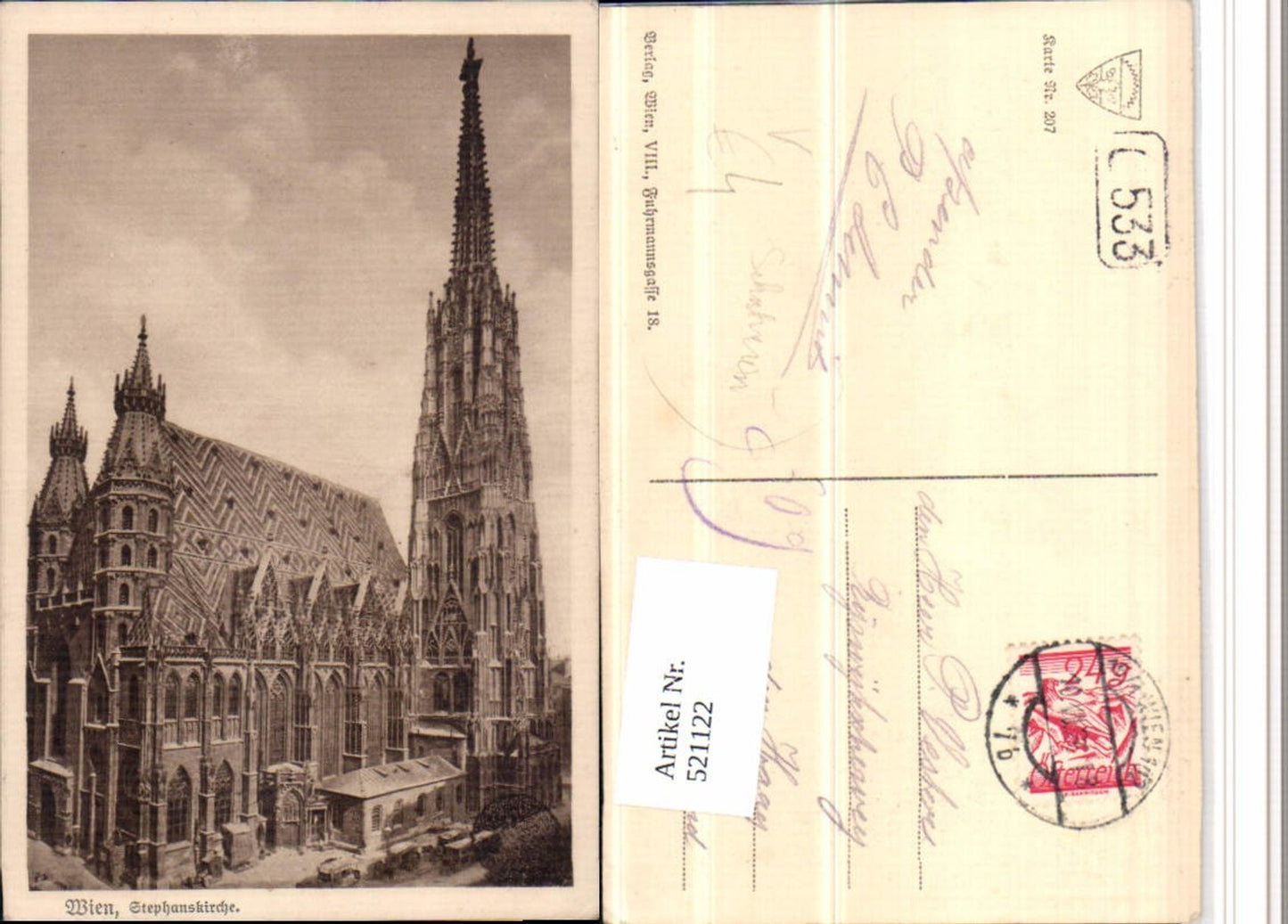 521122,Deutscher Schulverein 207 Wien Stephanskirche Stephansdom