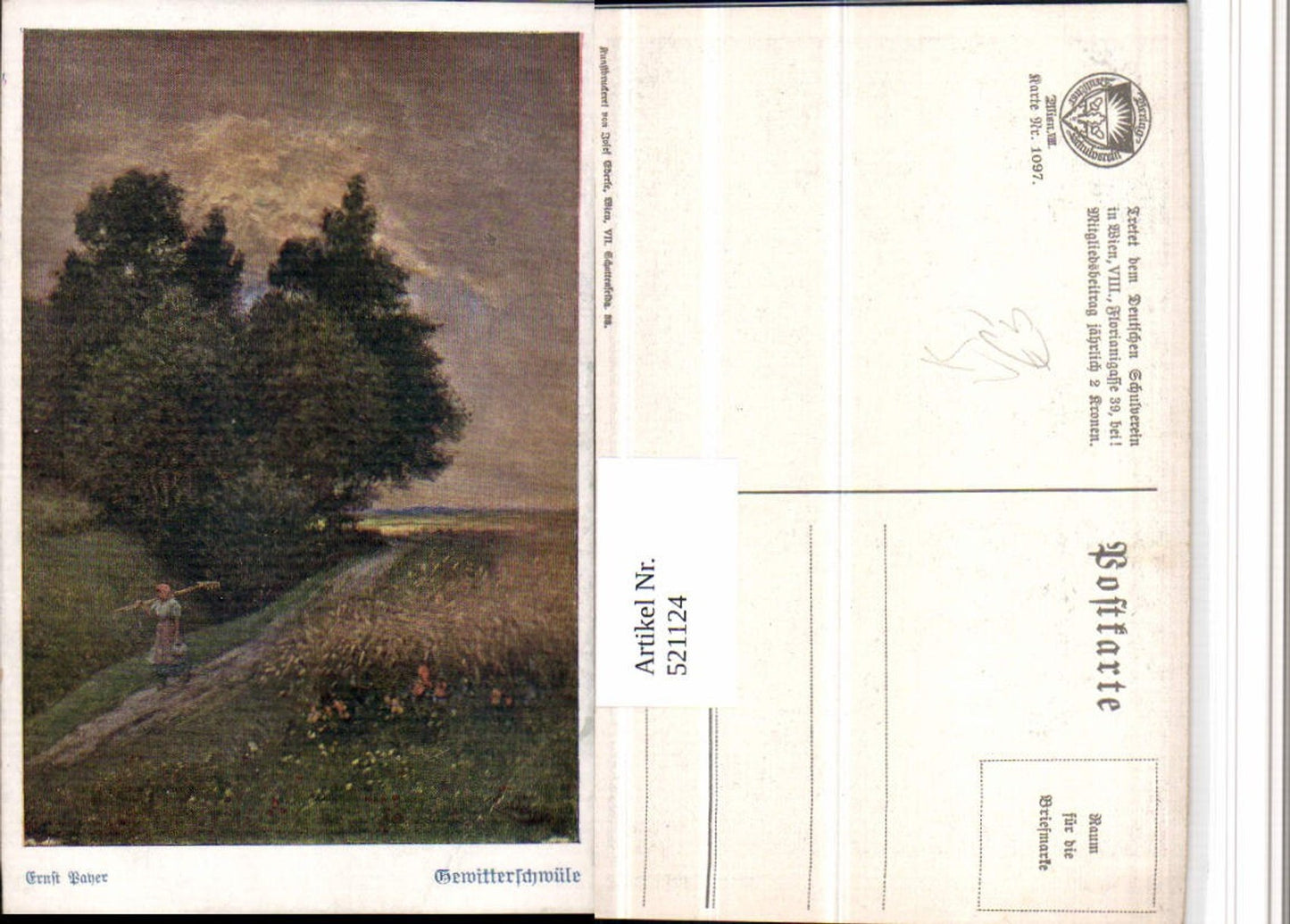 521124,Deutscher Schulverein 1097 Künstler Ernst Bayer Gewitterschwüle