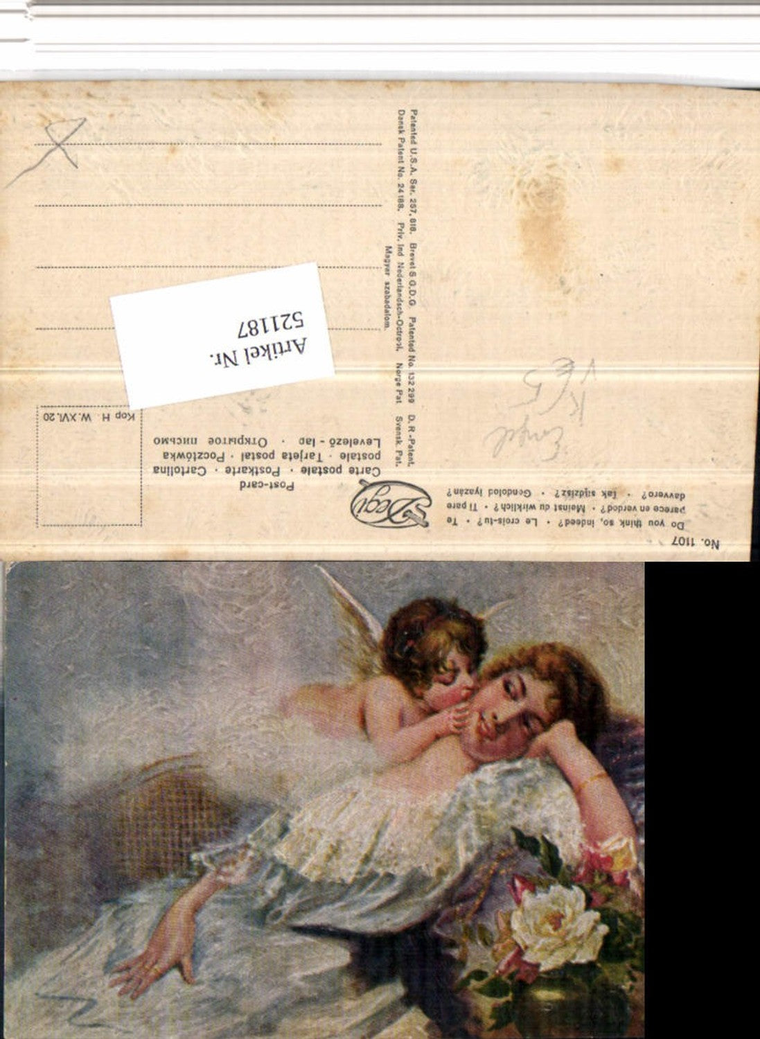 521187,Degi AK 1107 Künstlerkarte Meinst du wirklich Frau Engel