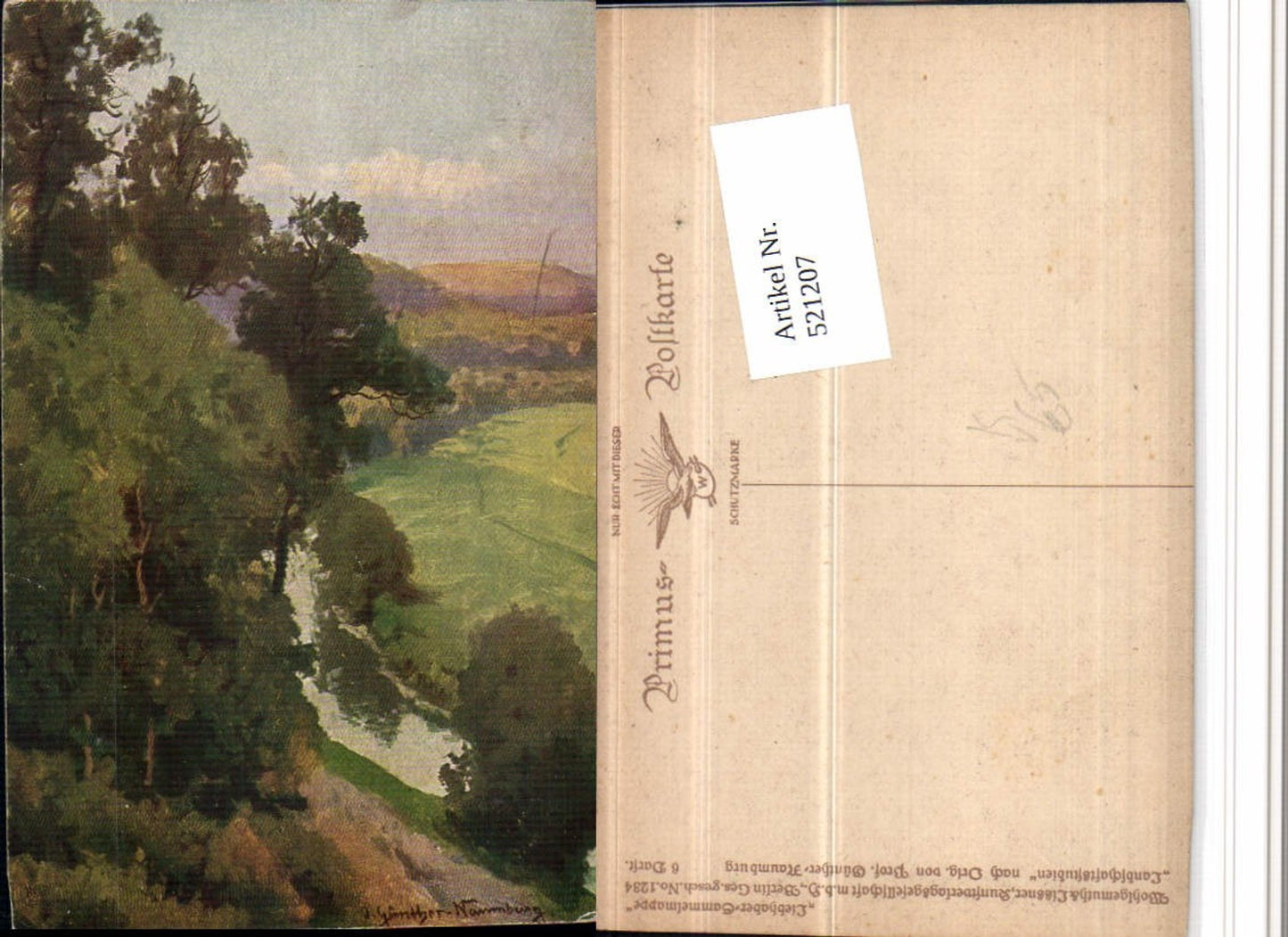 521207,Primus AK 1234 Künstler Günther-Naumburg Landschaft Fluss