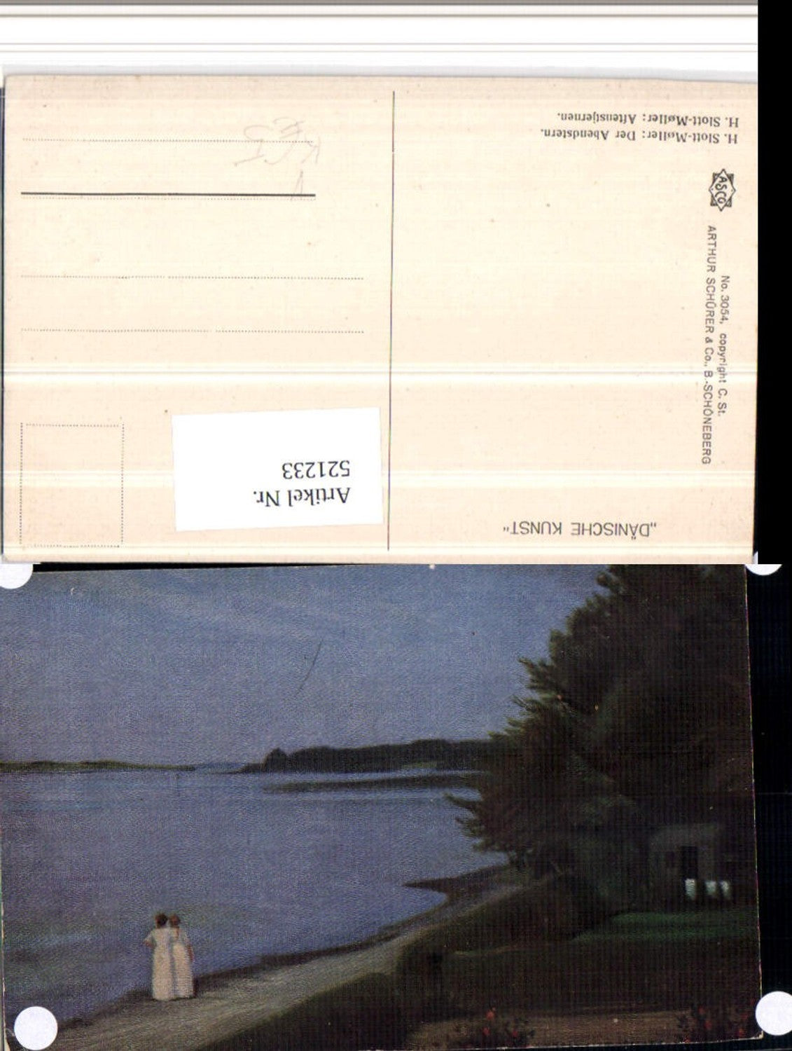 521233,Asco AK 3054 Künstler H. Slott-Moller Der Abendstern Ufer See