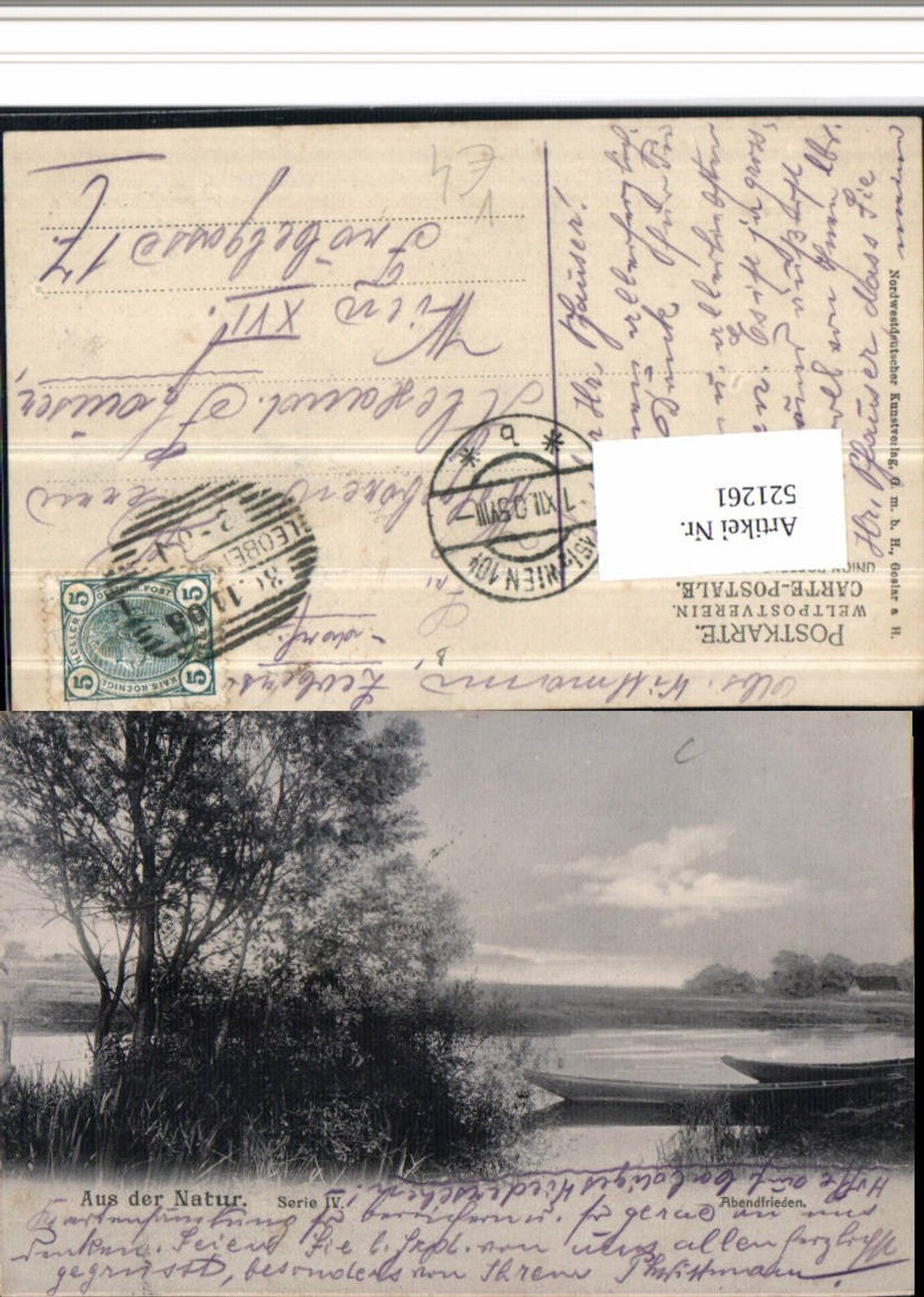 521261,Fotokunst Nordwestdeutscher Kunstverlag Goslar Abendfrieden Boote