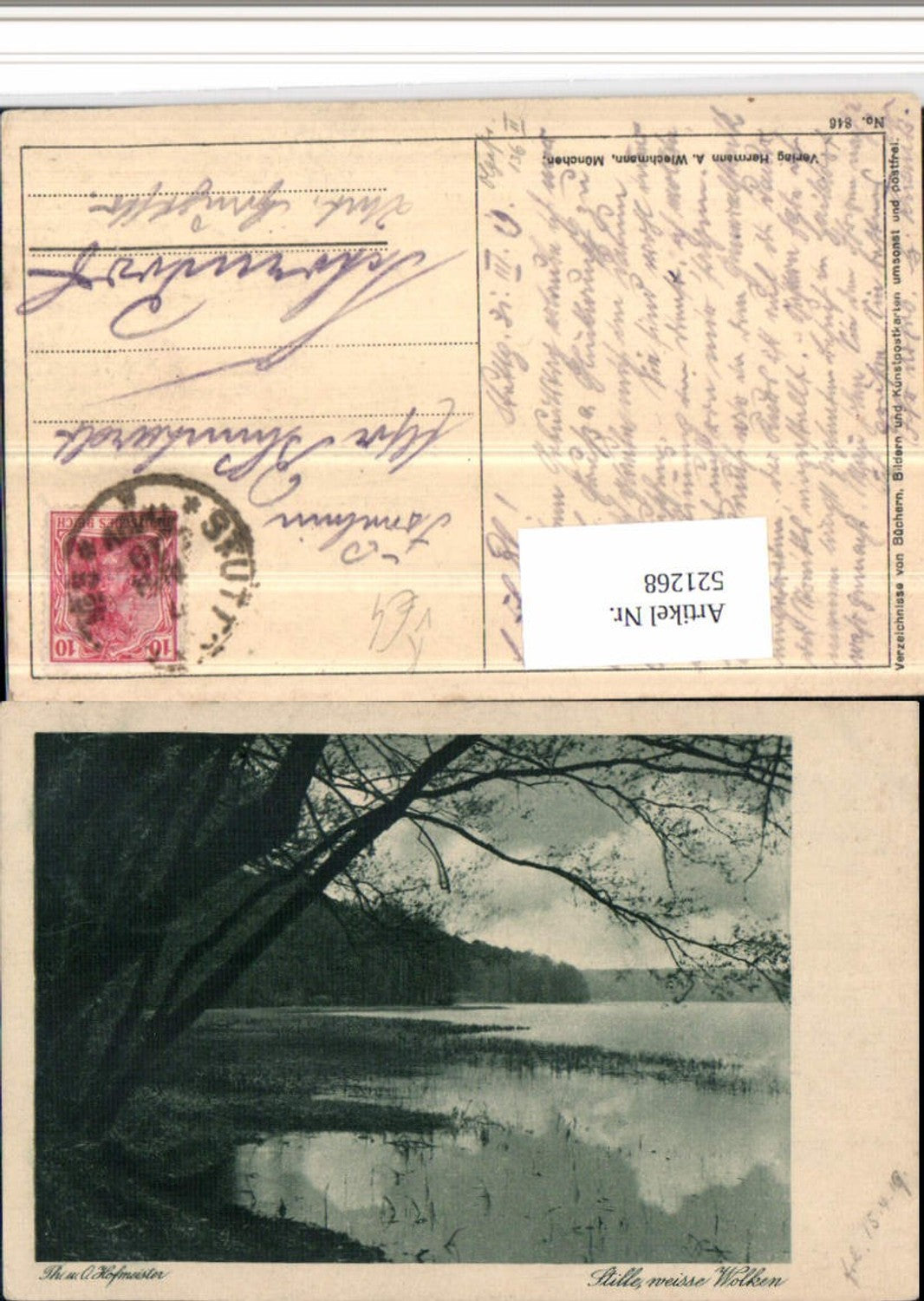 521268,Fotokunst Th. u. O. Hofmeister Stille weiße Wolken See pub A. Wiechmann 846
