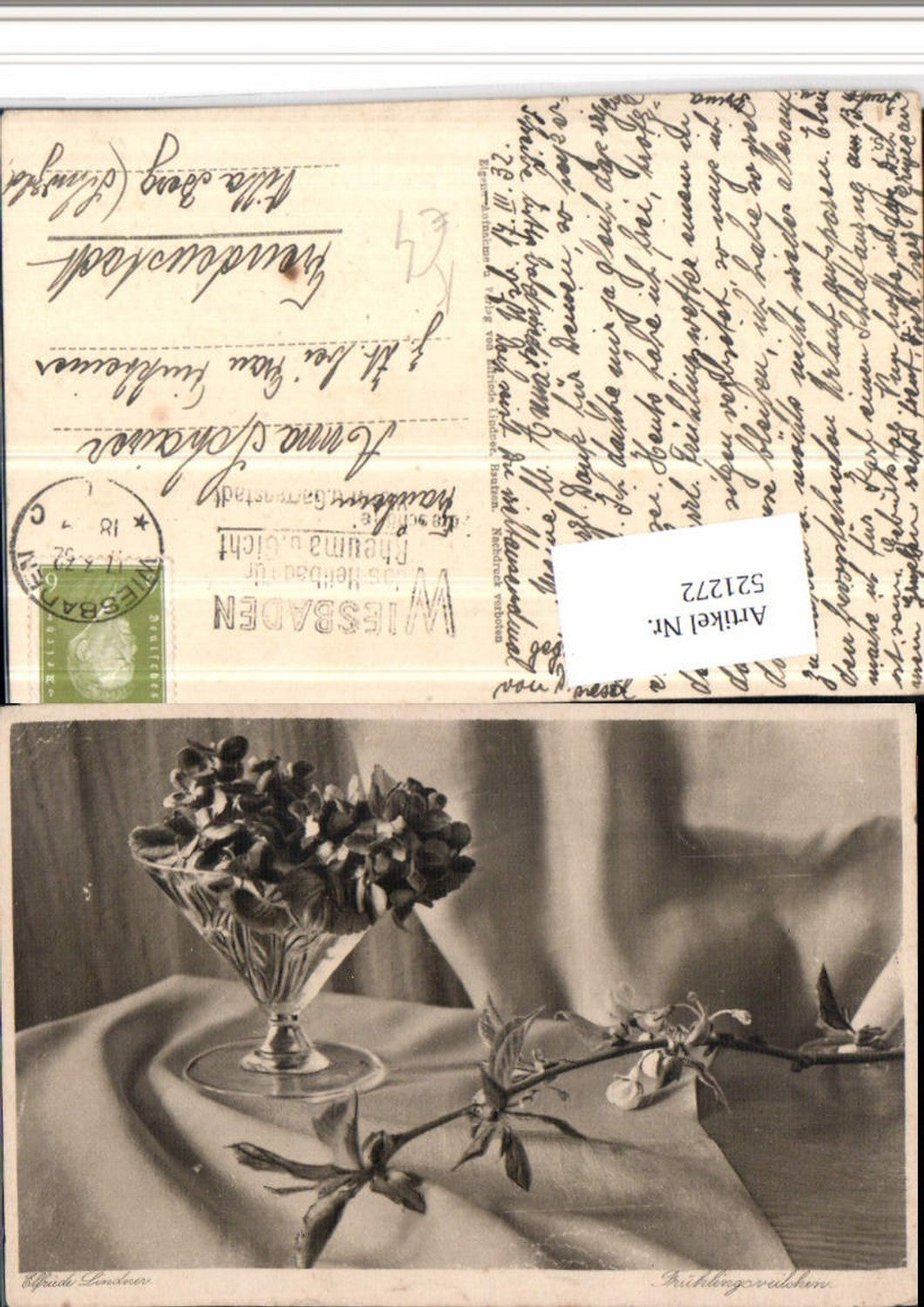 521272,Fotokunst Elfriede Lindner Frühlingsveilchen Veilchen Vase