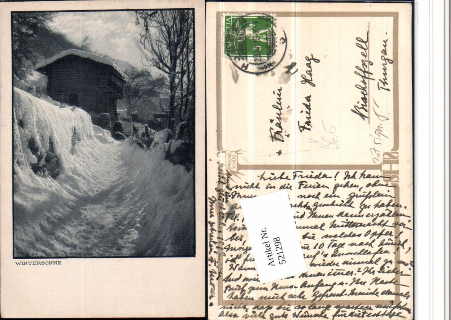 521298,Fotokunst D. Mischol Schiers Wintersonne Haus Winterbild