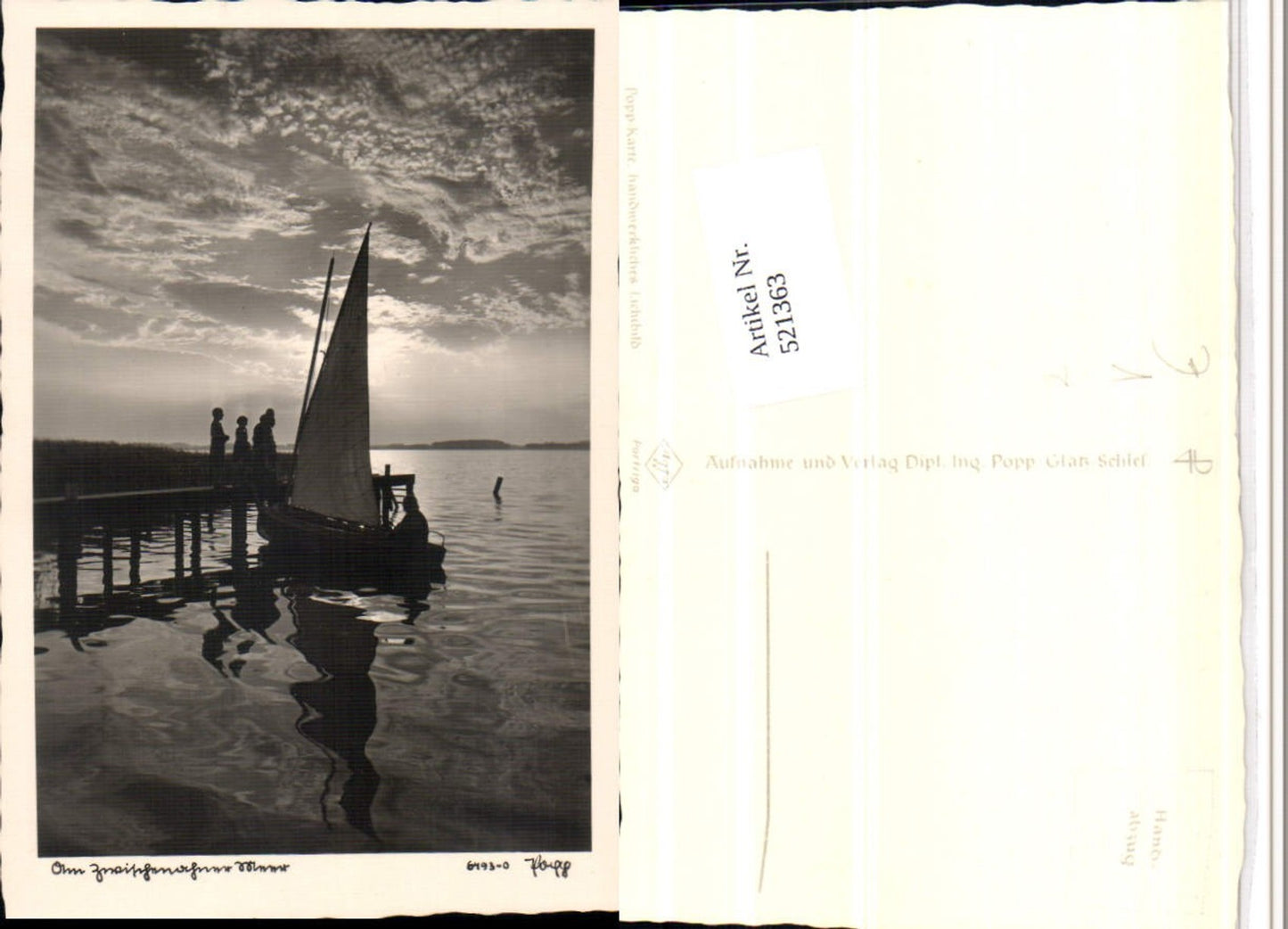 521363,Popp Verlag 6493/0 Zwischenahner Meer Segelboot Boot