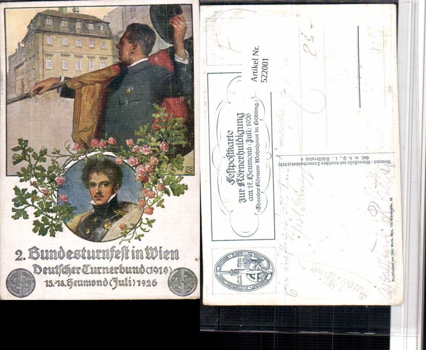 522001,Künstler AK 2. Bundesturnfest in Wien 1919 Dt. Turnerbund