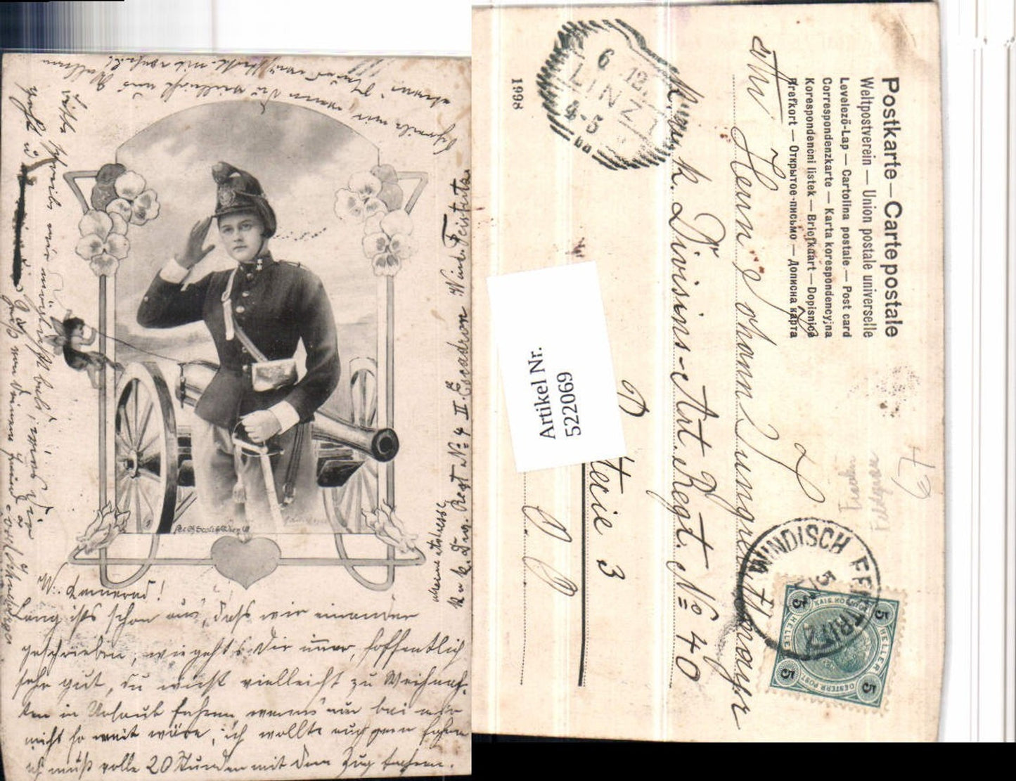 522069,Künstler AK Fräulein Feldgrau Frau Uniform Kanone