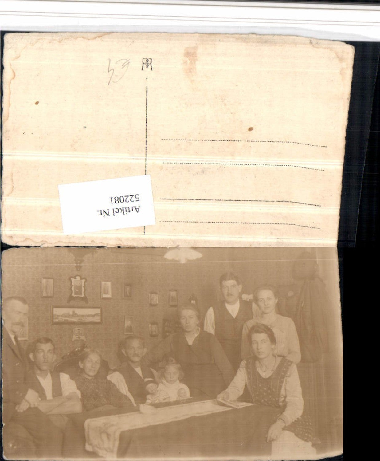 522081,Foto AK Familie Personen Gruppenbild Puppen