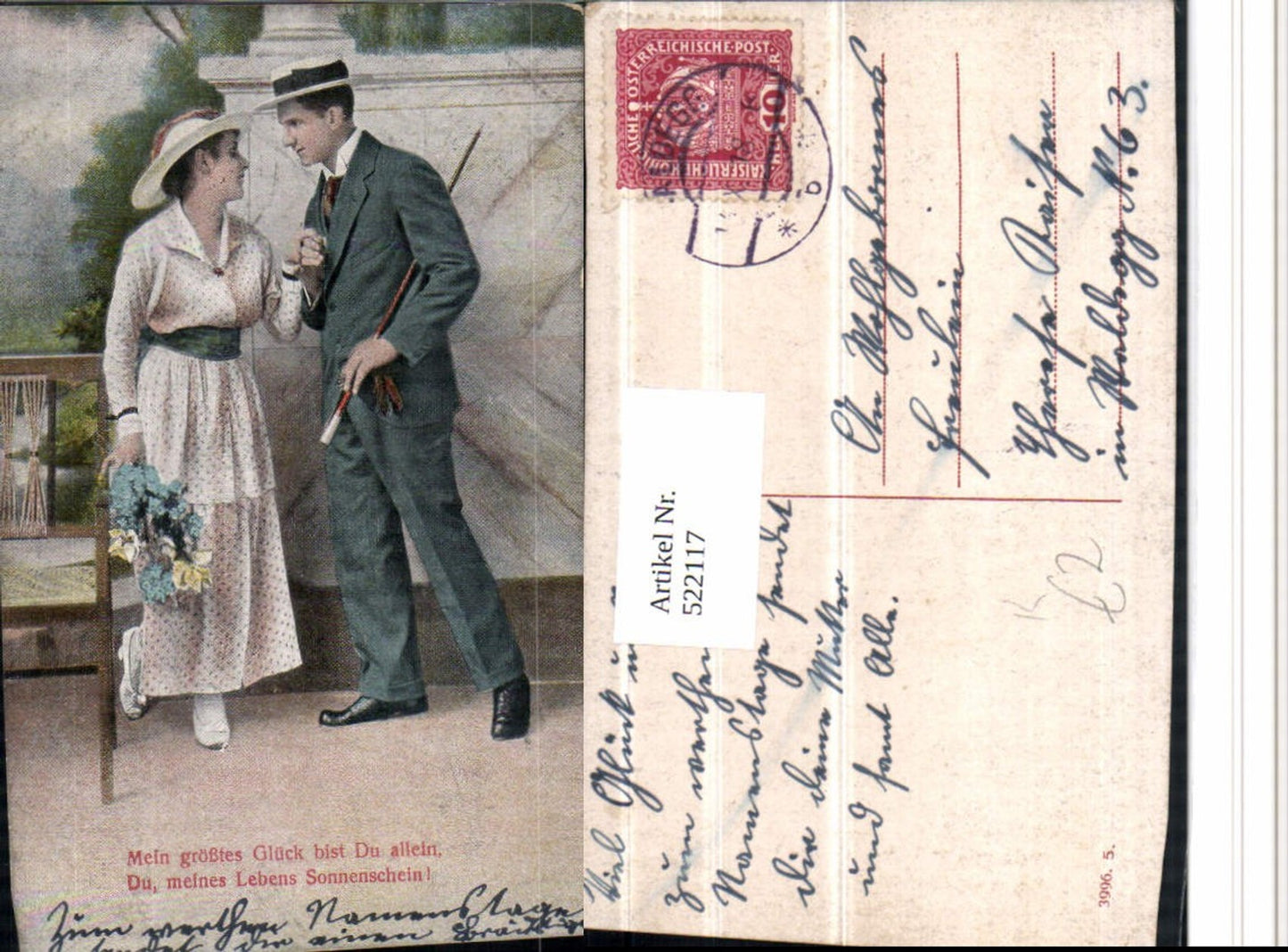 522117,Künstler AK Paar Liebe Hüte Stock Anzug Kleid