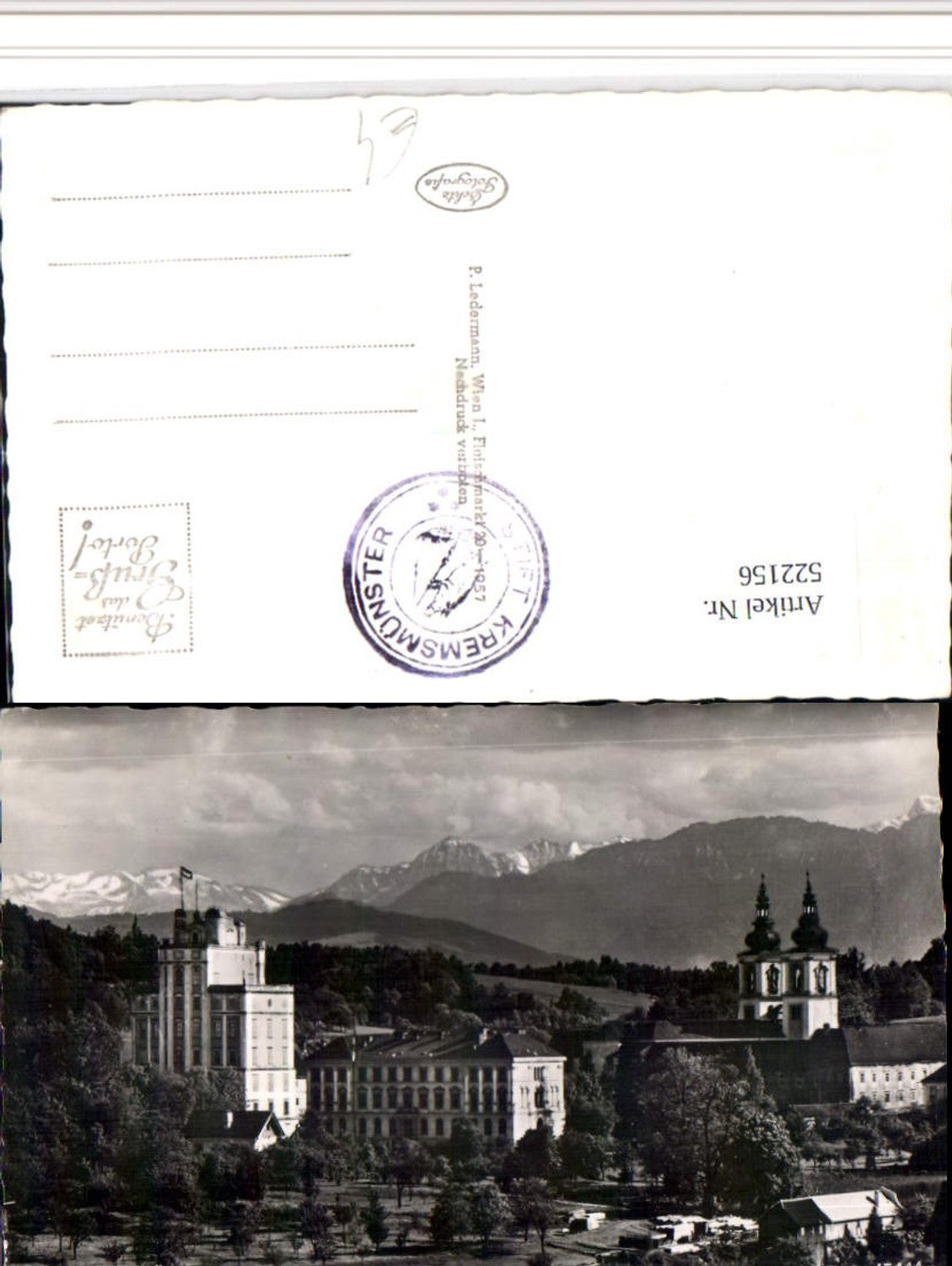 522156,Stift Kremsmünster m. Hohen Priel Bergkulisse