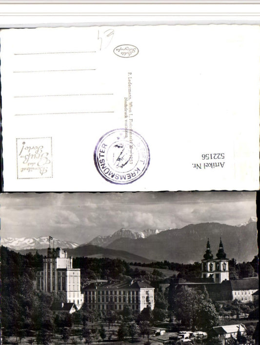 522156,Stift Kremsmünster m. Hohen Priel Bergkulisse