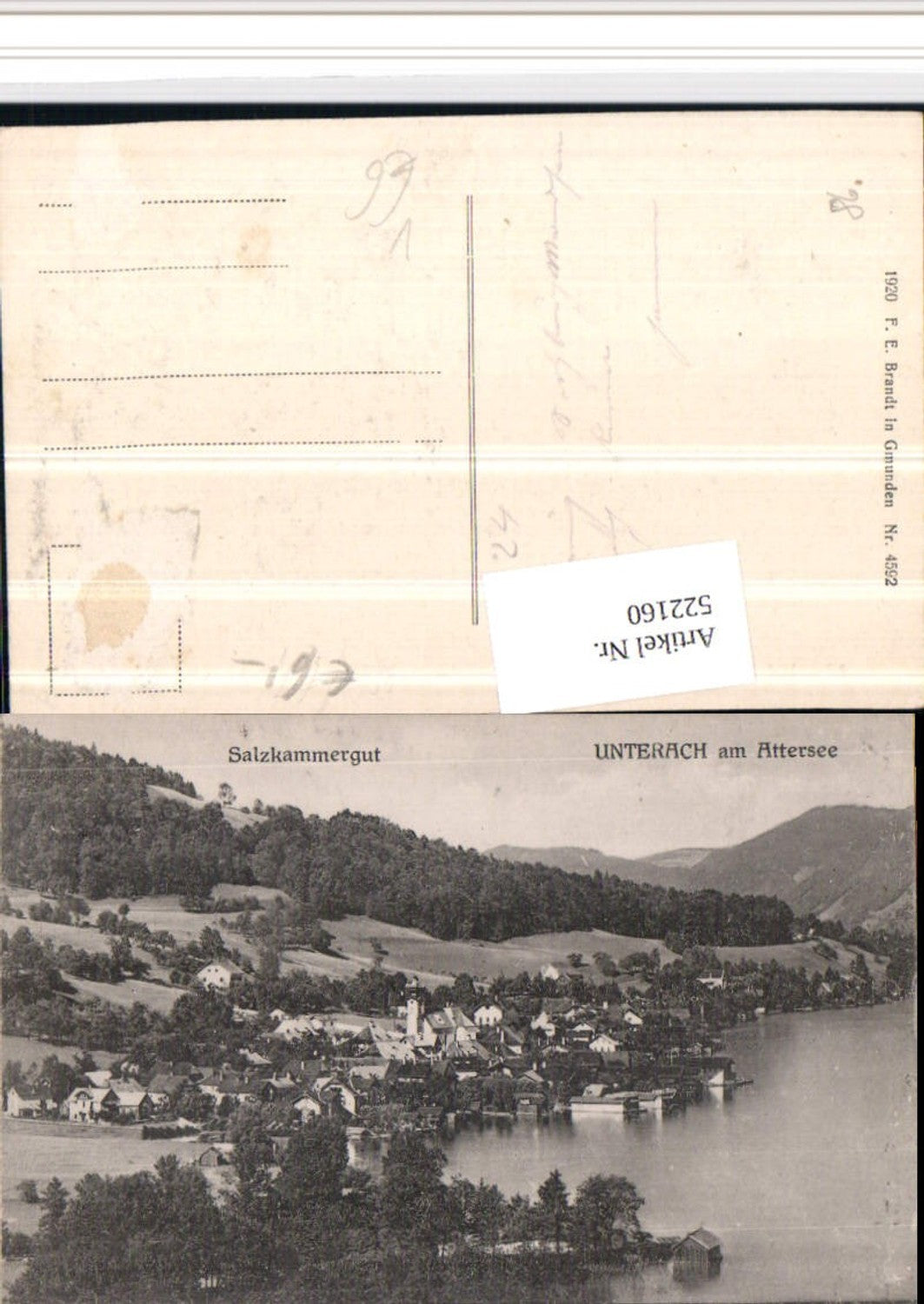 522160,Unterach am Attersee Totale pub F.E. Brandt 4592