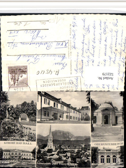 522179,Bad Hall Totale Trinkhalle Kurhaus Kurheim Mehrbildkarte