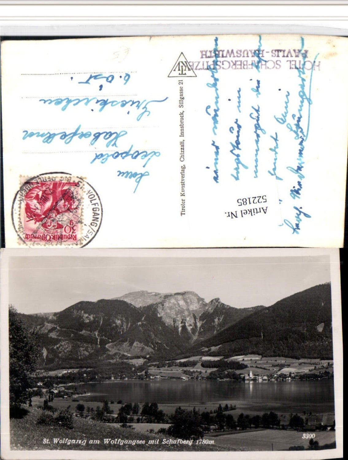 522185,St. Wolfgang am Wolfgangsee Totale m. Schafberg Bergkulisse