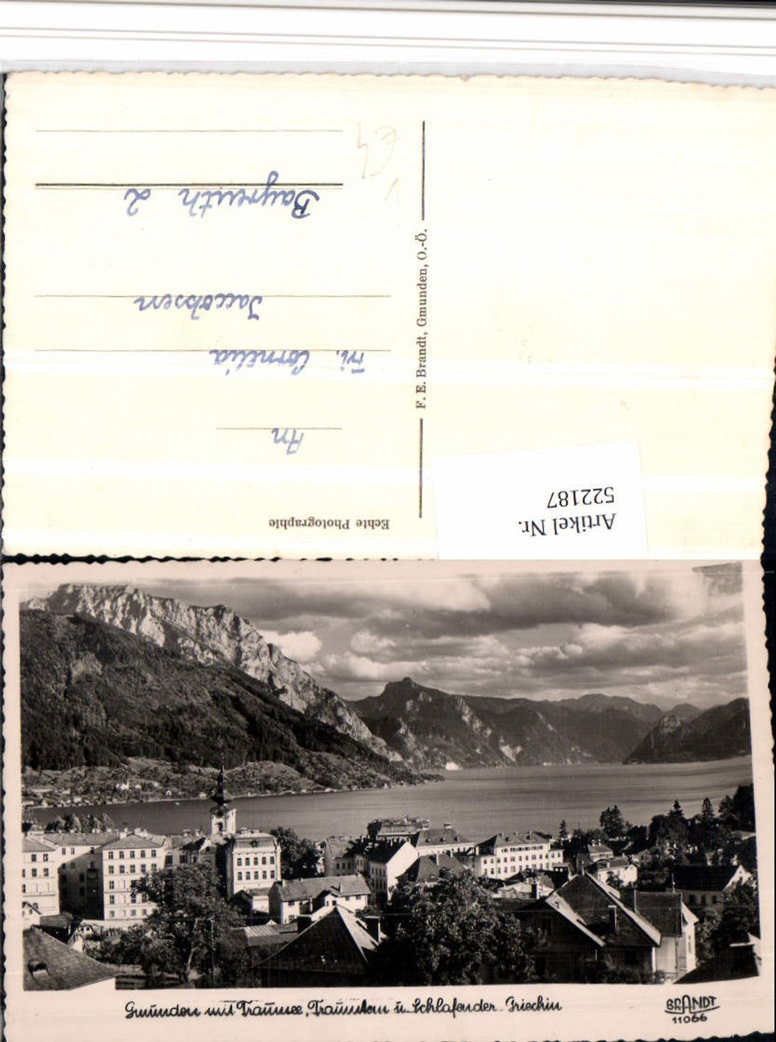 522187,Gmunden Teilansicht m. Traunstein Bergkulisse pub Brandt 11066