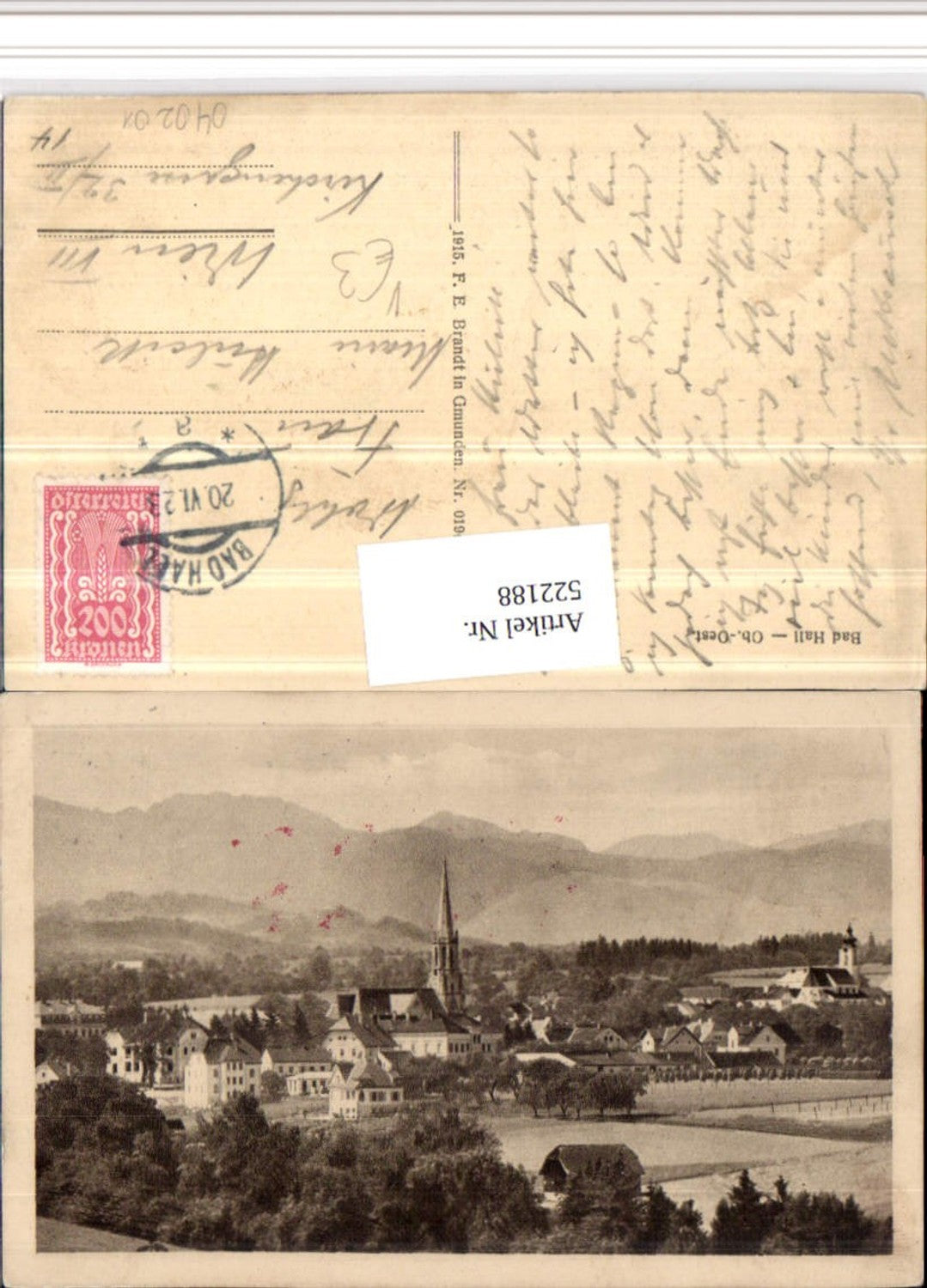 522188,Bad Hall Totale Bergkulisse pub F.E. Brandt 0194