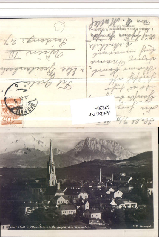 522205,Bad Hall Totale geg. Traunstein Bergkulisse
