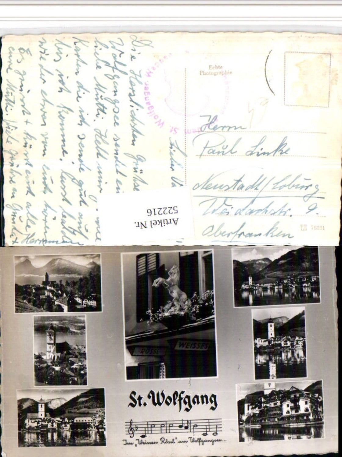 522216,St. Wolfgang Totale Weißes Rössl Kirche Mehrbildkarte