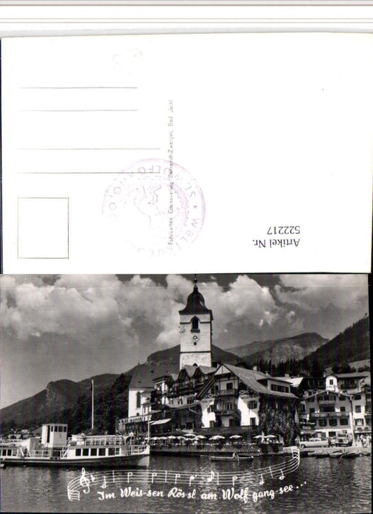522217,St. Wolfgang Teilansicht Weißes Rössl Kirche Boot