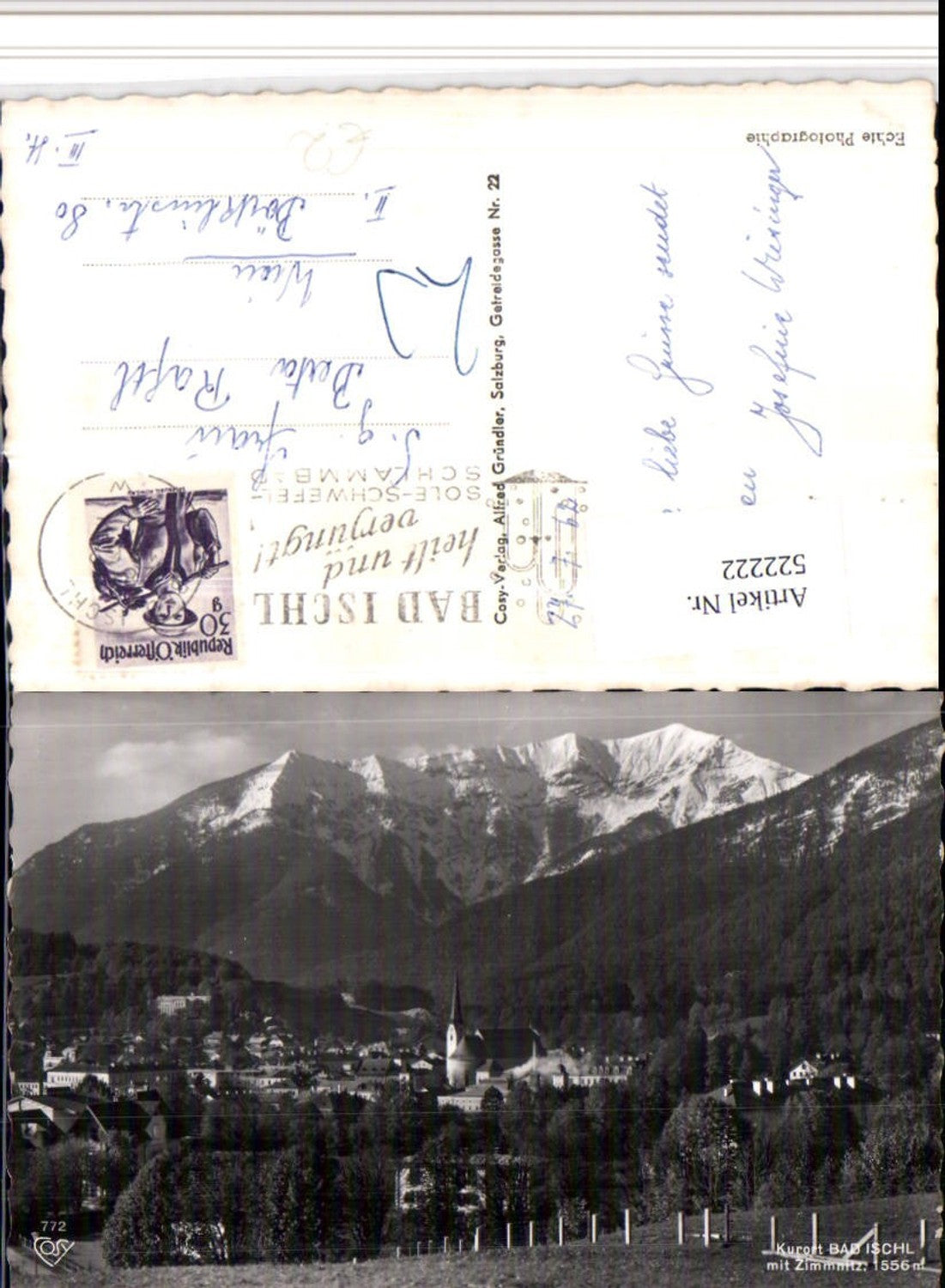 522222,Bad Ischl Totale m. Zimmnitz Bergkulisse pub Cosy 772